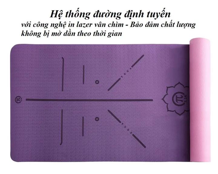 Thảm Tập Yoga Có Đường Định Tuyến TPE 6mm 2 Lớp Hàng Cao Cấp