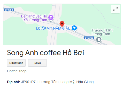 Song Anh coffee Hồ Bơi