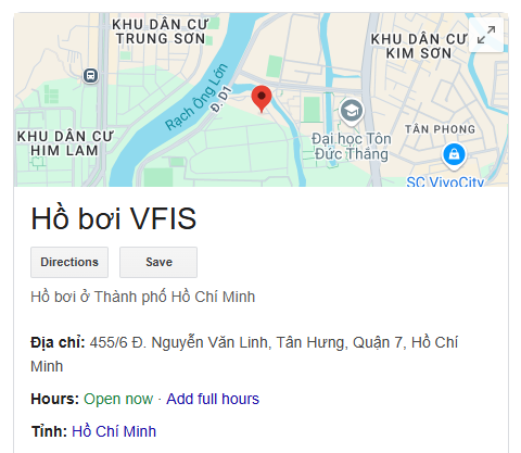 Hồ bơi VFIS