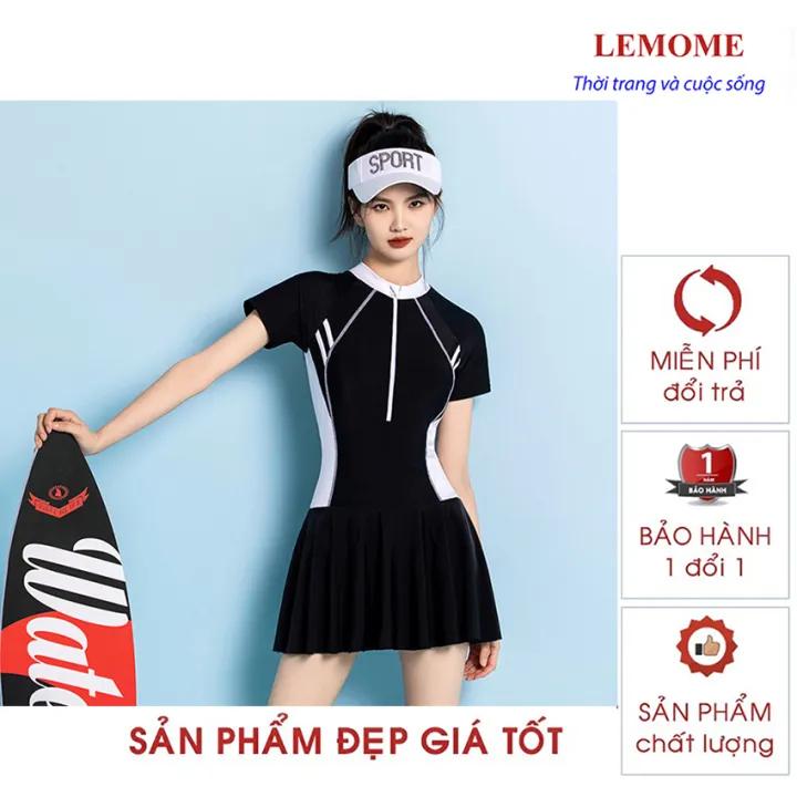 Đồ bơi nữ một mảnh kín đáo che bụng vải mềm mại co giãn 4 chiều Bikini liền thân dạng váy