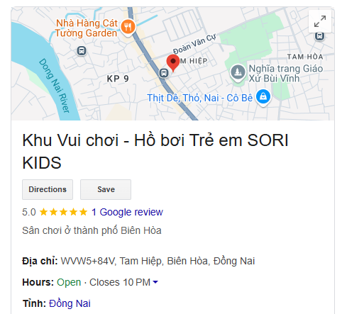 Khu Vui chơi - Hồ bơi Trẻ em SORI KIDS