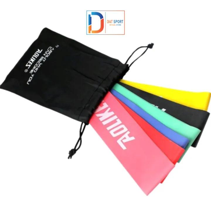 Bộ 6 Dây MiniBand Aolikes Đàn Hồi Kháng Lực Tập Mông Đùi , Tay , Vai , Lưng , Bụng , Gym , Yoga , Thể Thao , Thể Dục Tại Nhà , Ngoài Trời , Phòng Tập