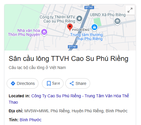 Sân cầu lông TTVH Cao Su Phú RiềngSân cầu lông TTVH Cao Su Phú Riềng