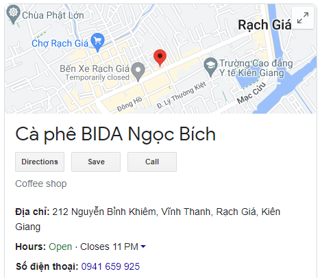 Cà phê BIDA Ngọc Bích