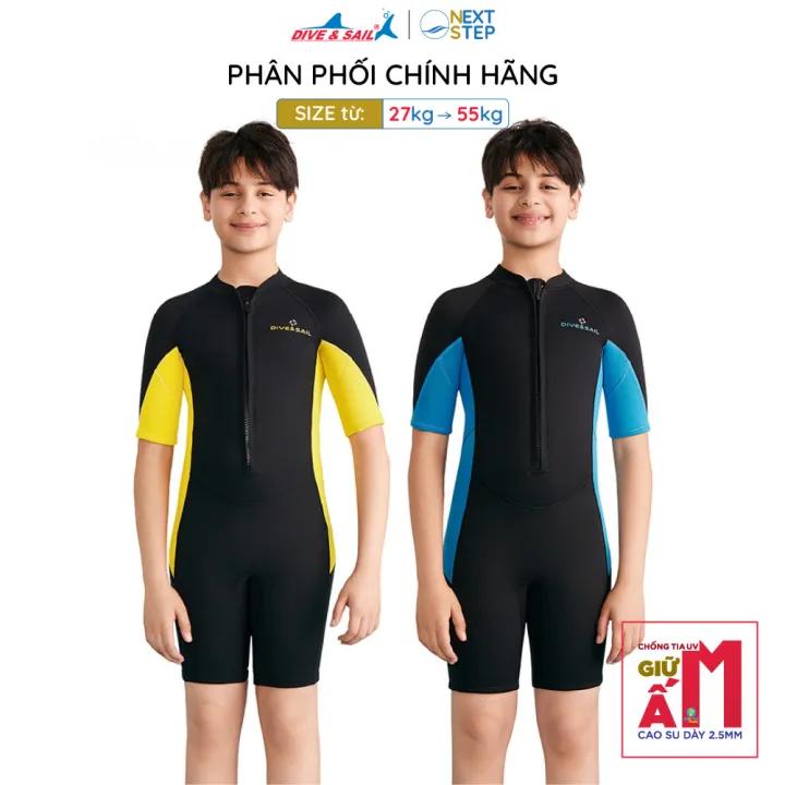 Đồ bơi giữ nhiệt bé trai Dive and Sail size 27kg - 55kg | Mẫu tay ngắn quần ngắn giữ ấm rât tốt