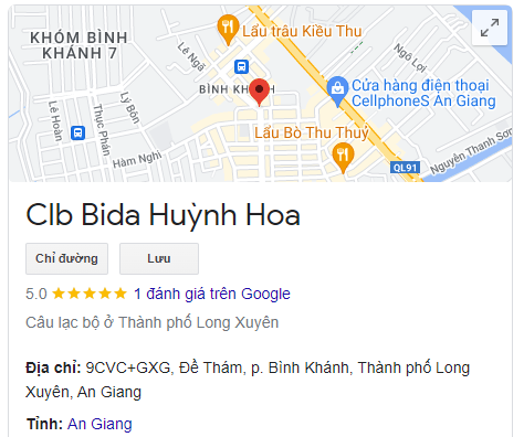 Clb Bida Huỳnh Hoa