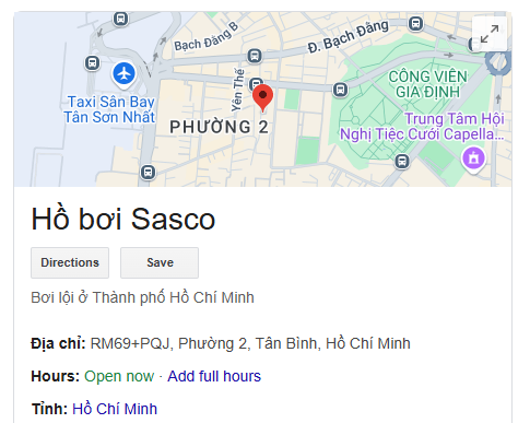 Hồ bơi Sasco