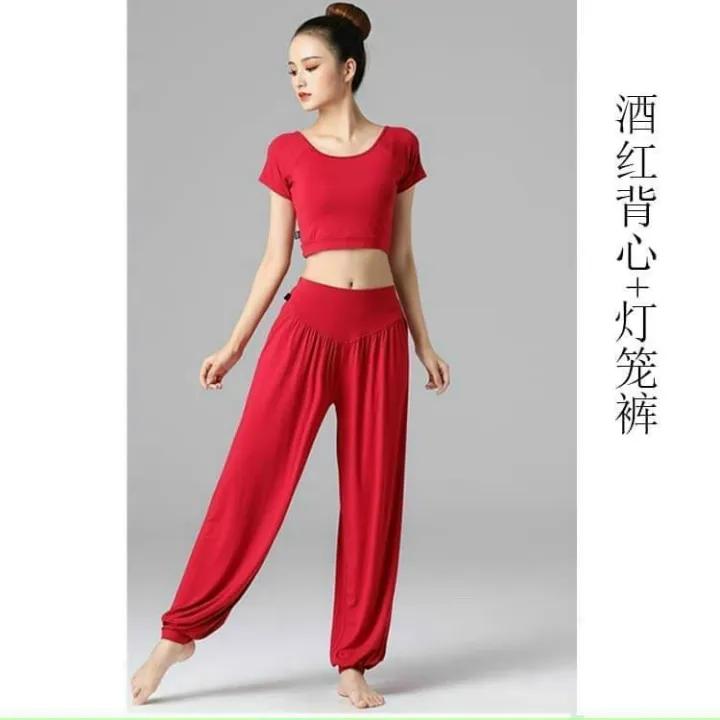 Bộ alibaba tập yoga , tập zumba, tập múa chất thun coton co giãn đa chiều thoáng mát