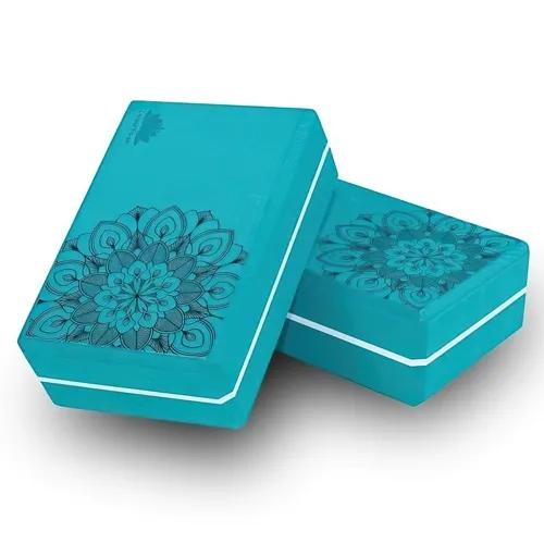 Gạch tập yoga 300gr Louis - Thư viện yoga - Họa tiết mandala in nổi - Kích thước 23 x 15 x 9cm