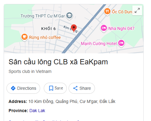 Sân cầu lông CLB xã EaKpam