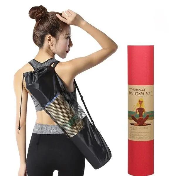 THẢM TẬP YOGA CAO SU NON TVC KHÔNG MÙI 2 LỚP 6MM CAO CẤP tặng kèm túi đựng thảm