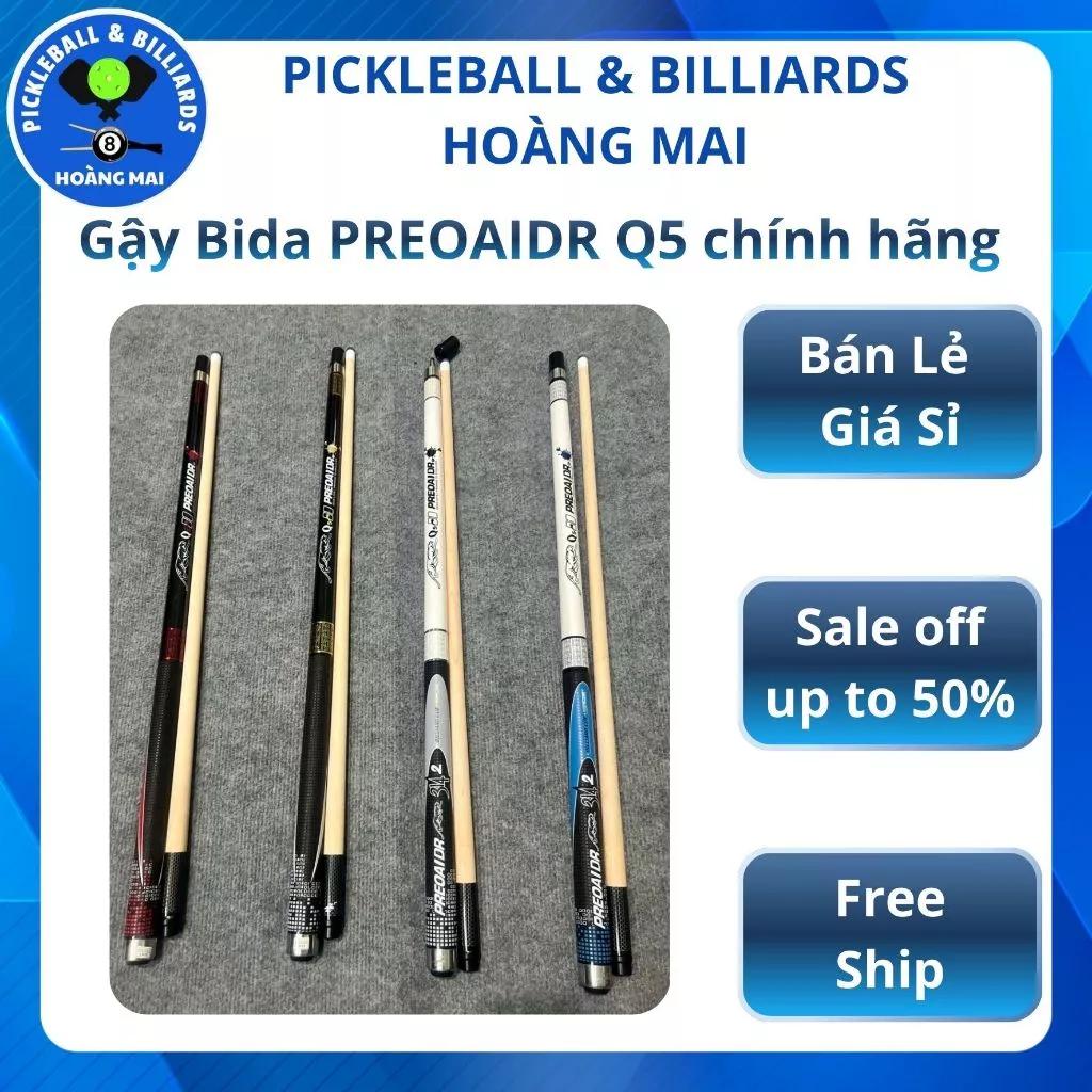 Cơ bida, Gậy bi-a PREOAIDR Q5 chính hãng, cơ bida lỗ, cơ bida lip/libra, ngọn mộc gỗ già