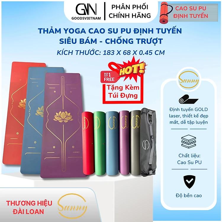 Thảm Yoga Chống Trượt Cao Su PU Định Tuyến SUNNY Tặng Kèm Túi Đựng