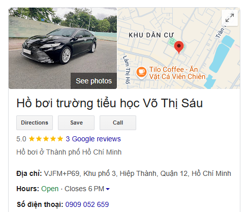 Hồ bơi trường tiểu học Võ Thị Sáu