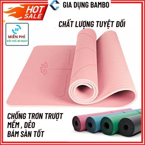 Thảm tập Yoga/ Gym TPE 2 LỚP Cao Su Non Dày, Êm Chống Trơn Trượt