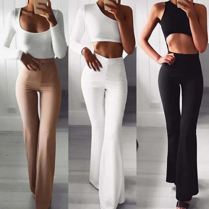 Quần Legging Loe Tập Yoga Cho N�ữ Cao Cấp Ống Rộng Liền Mạch Thể Dục Quần Tập Luyện Tập Gym Co Giãn Quần Tập Thể Dục Thể Thao Đến Mắt Cá Chân-Chiều Dài