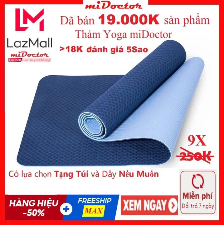Thảm Yoga, Thảm Tập Yoga miDoctor, Thảm Tập Gym, Chất Liệu Bảo Vệ Môi Trường, thảm tập thể dục tại nhà, thảm tập gym, miếng tập yoga - Hàng Chính Hãng