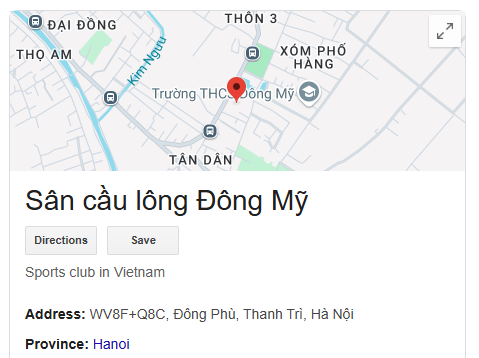 Sân cầu lông Đông Mỹ