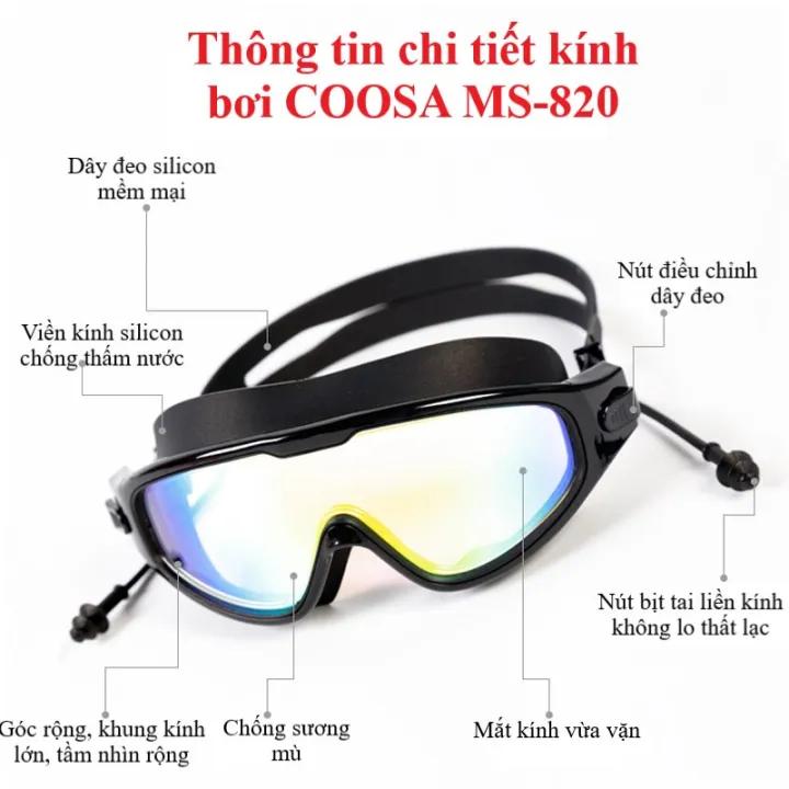 Kính bơi người lớn Coosa 820 cao cấp Panorama (CHÍNH HÃNG)
