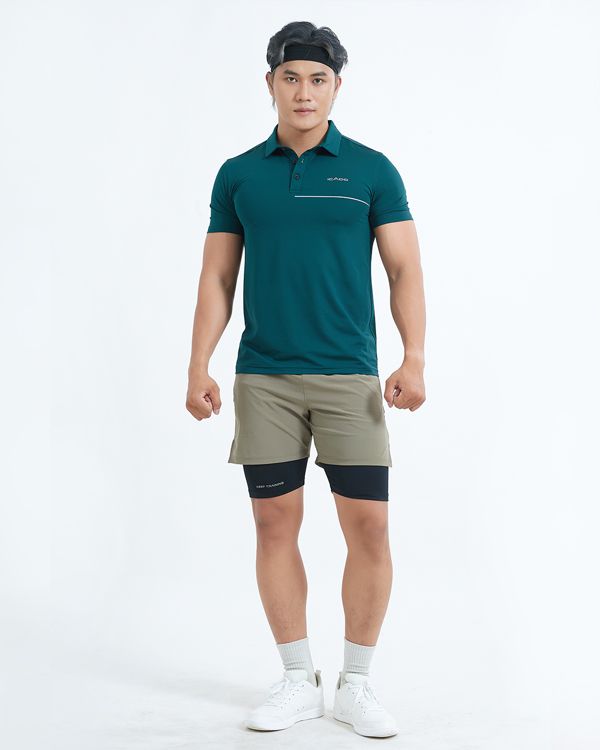 Set Tập Gym Yoga Nam Áo Polo Icado AT44 Quần Đùi Icado AT27