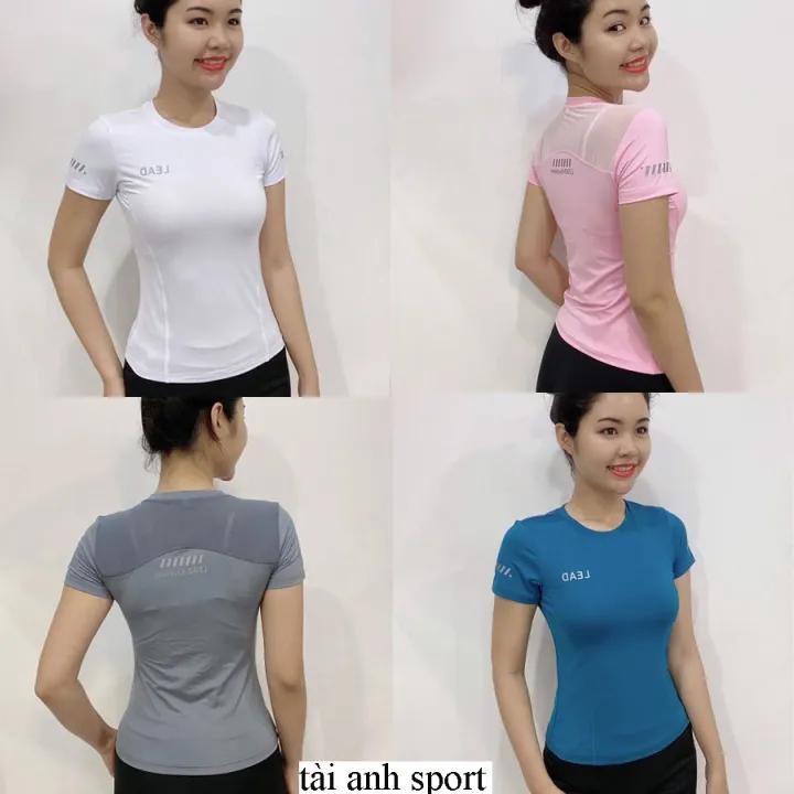 Áo thể thao nữ tập Gym tập Yoga chất thun lạnh 4 chiều mịn mát thấm hút mồ hôi phối lưới lưng