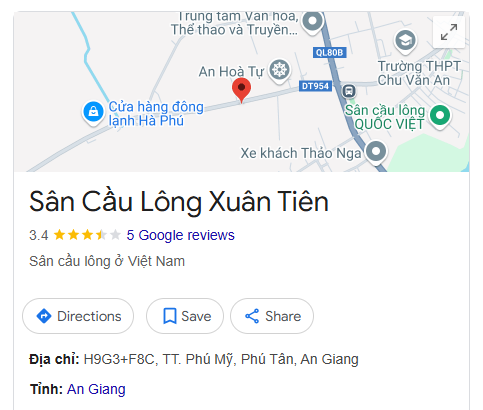 Sân Cầu Lông Xuân Tiên