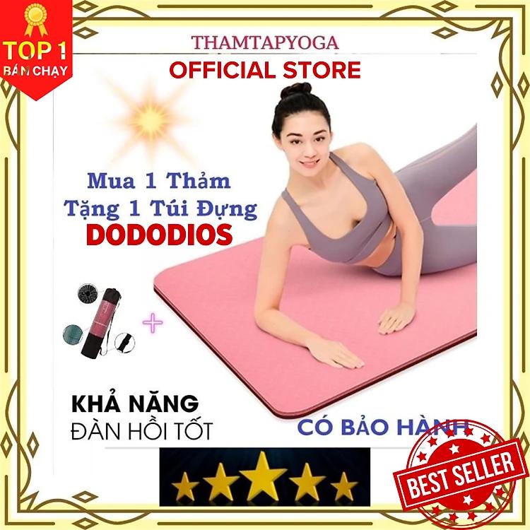 Thảm tập yoga 2 lớp 8mm, 6mm Thế Hệ thảm 9.0 tặng kèm túi, thảm yoga định tuyến chất liệu cao su non TPE siêu bám, chống trượt, tập gym, thể dục tại nhà