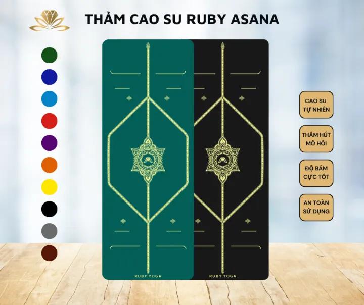 Thảm yoga cao su định tuyến Asana/ Moon - Thư viện Yoga - Kích thước 183cm x 68cm, dày 4,5mm chống trơn trượt