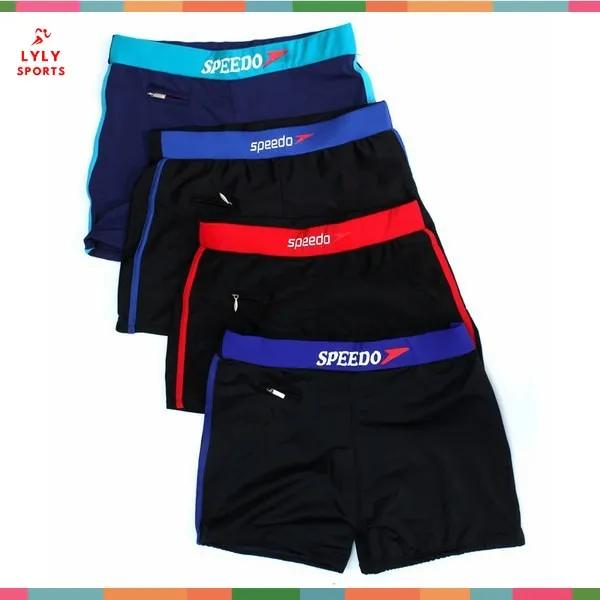 Quần Bơi Nam Speedo Đen Phối màu Có Túi Nhỏ Đựng Chìa Khóa