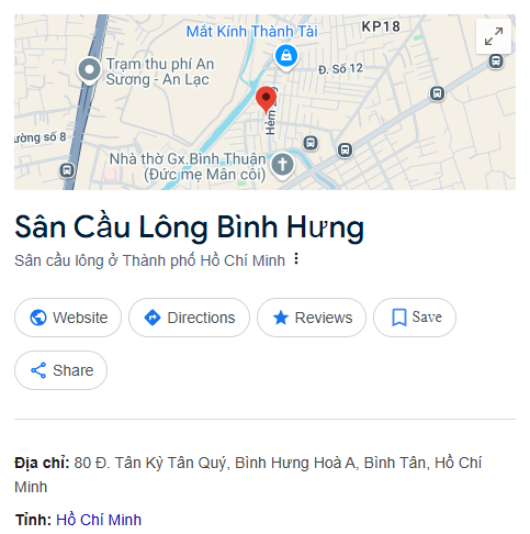 Sân Cầu Lông Bình Hưng