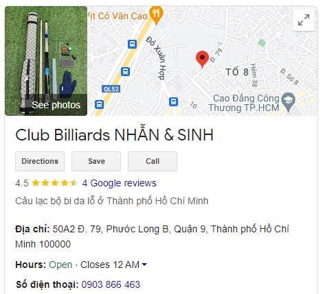 Club Billiards NHẪN & SINH