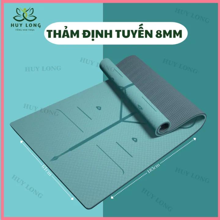 Thảm Tập Yoga Định Tuyến 8mm 2 lớp Cao Cấp YOGA QG, Kích Thước 183x61x0,8cm, Chất Liệu TPE Không Độc Hại Khi Tiếp Xúc, Không Gây Mùi