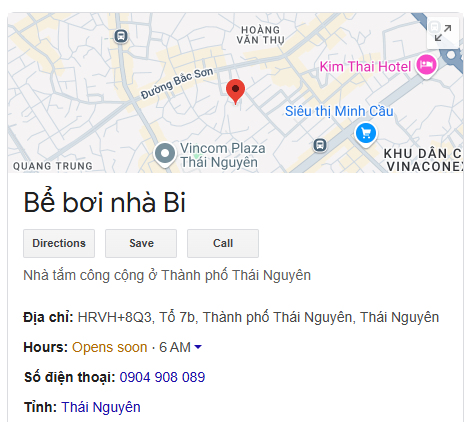 Bể bơi nhà Bi