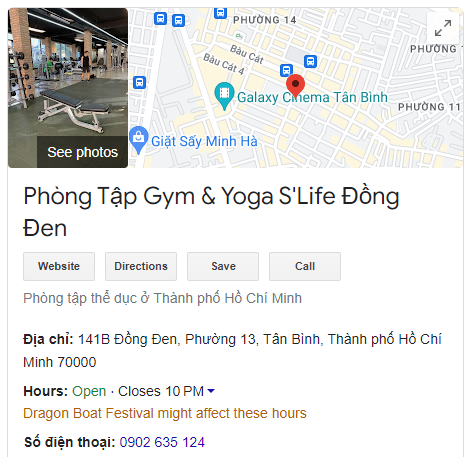 Phòng Tập Gym & Yoga S'Life Đồng Đen