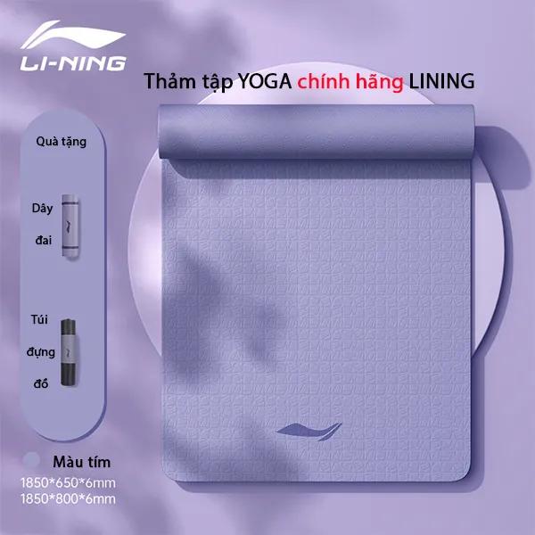 Thảm tập YOGA chính hãng LINING LJSU828, dài 185cm, rộng 80cm, dày 6mm, chống trơn trượt tốt
