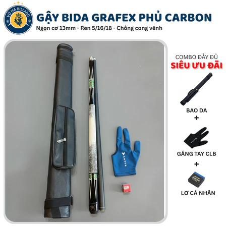 Gậy Bida GrafeX 13mm Phủ Carbon Cao Cấp