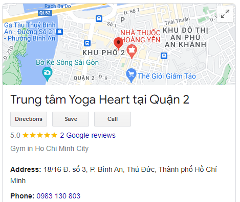 Trung tâm Yoga Heart tại Quận 2