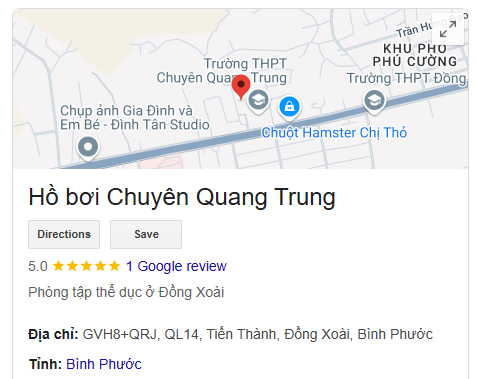 Hồ bơi Chuyên Quang Trung