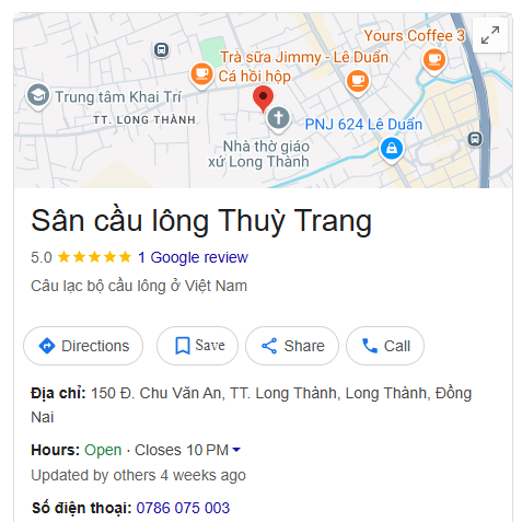 Sân cầu lông Thuỳ Trang