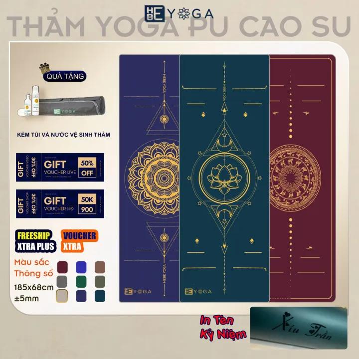 Thảm Tập Yoga Gym Định Tuyến HEBEYOGA Cao Su PU 5mm