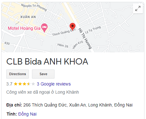 CLB Bida ANH KHOA
