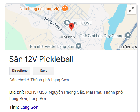 Sân 12V Pickleball