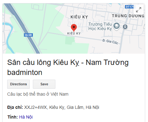 Sân cầu lông Kiêu Kỵ - Nam Trường badminton