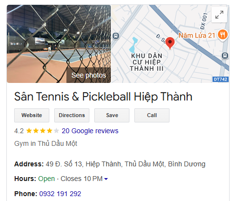 Sân Tennis & Pickleball Hiệp Thành