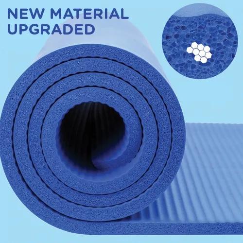 Thảm cao su dày tập yoga/tập gym, thảm tập thể dục tại nhà cao cấp chống trơn trượt, gấp gọn tiện lợi