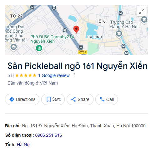 Sân Pickleball ngõ 161 Nguyễn Xiển