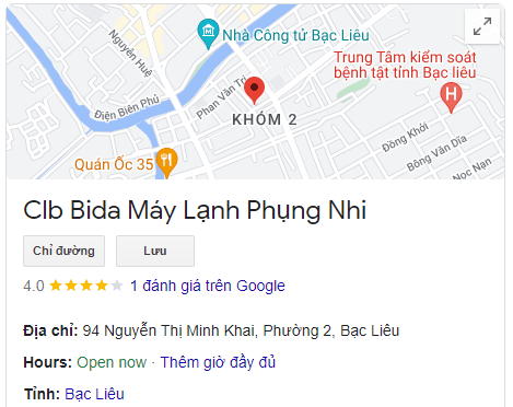 Clb Bida Máy Lạnh Phụng Nhi