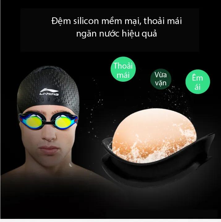 Kính Bơi LI-NING Tráng Gương Sắc Màu Chống Sương Mù