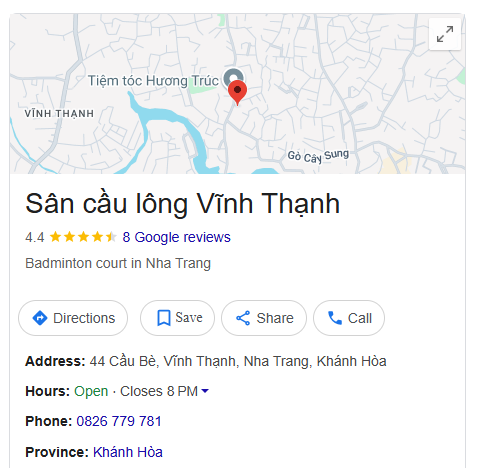 Sân cầu lông Vĩnh Thạnh