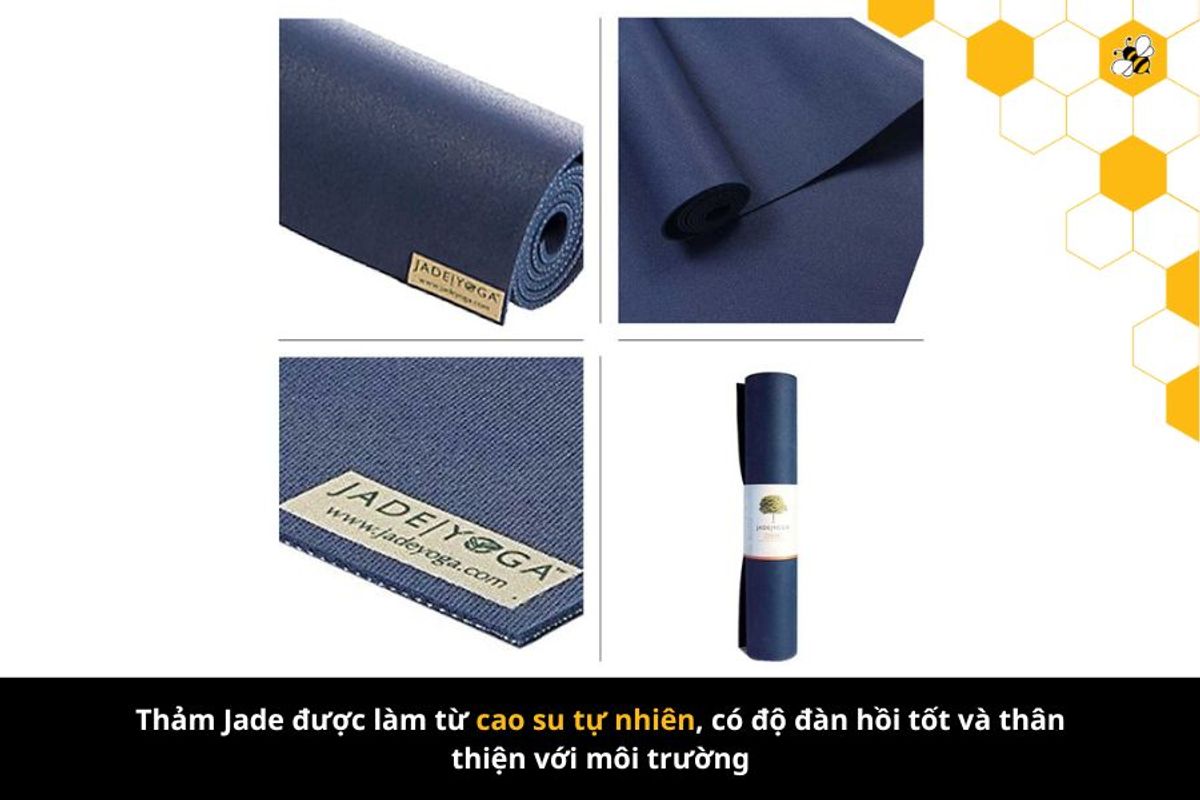 Thảm Jade được làm từ cao su tự nhiên, có độ đàn hồi tốt và thân thiện với môi trường